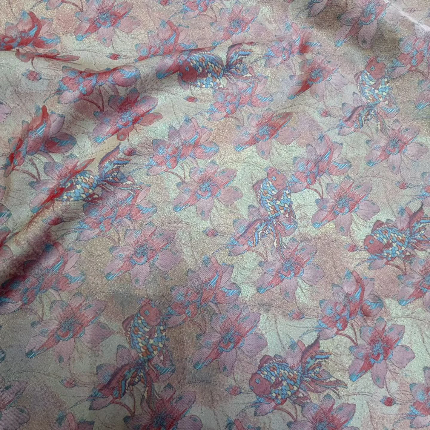 Vải jacquard dệt hoa màu pastel